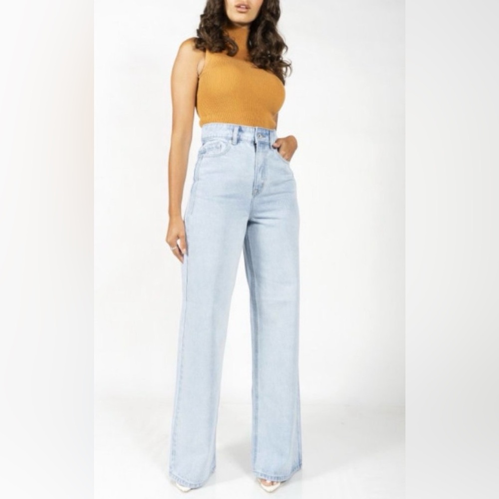 NWT Skinny Fries Super High Rise Wide Leg Jeans Size 3 - Picture 3 of 12